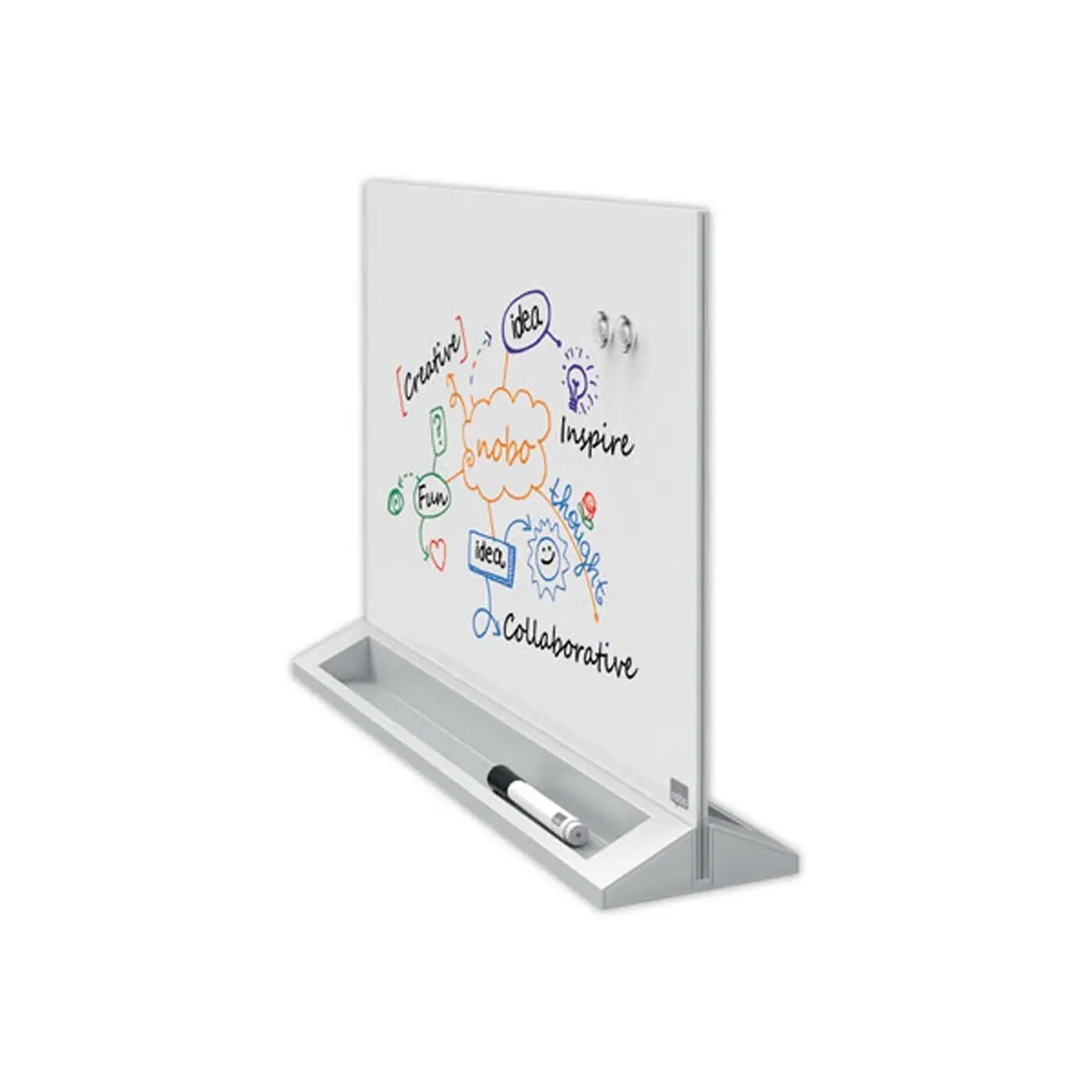 S&eacute;parateur de bureau en verre - 58 x 44 cm - Premium Plus - NOBO 