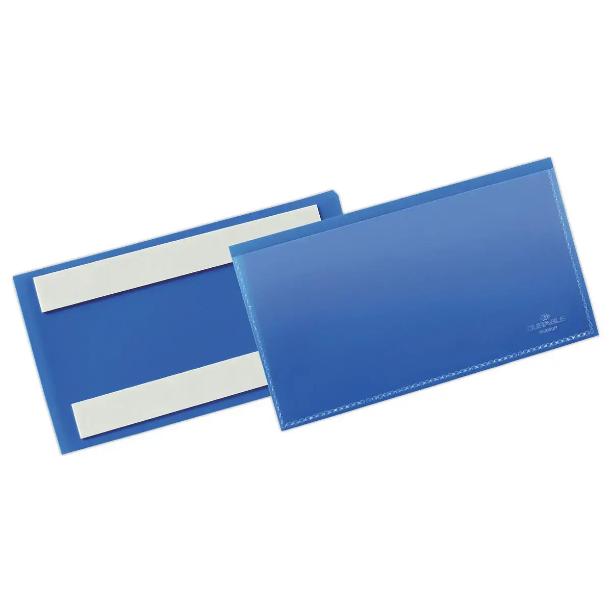 50 Pochettes porte-étiquettes - 150 x 67 mm - 2 bandes adhésives permanentes - Bleu - DURABLE