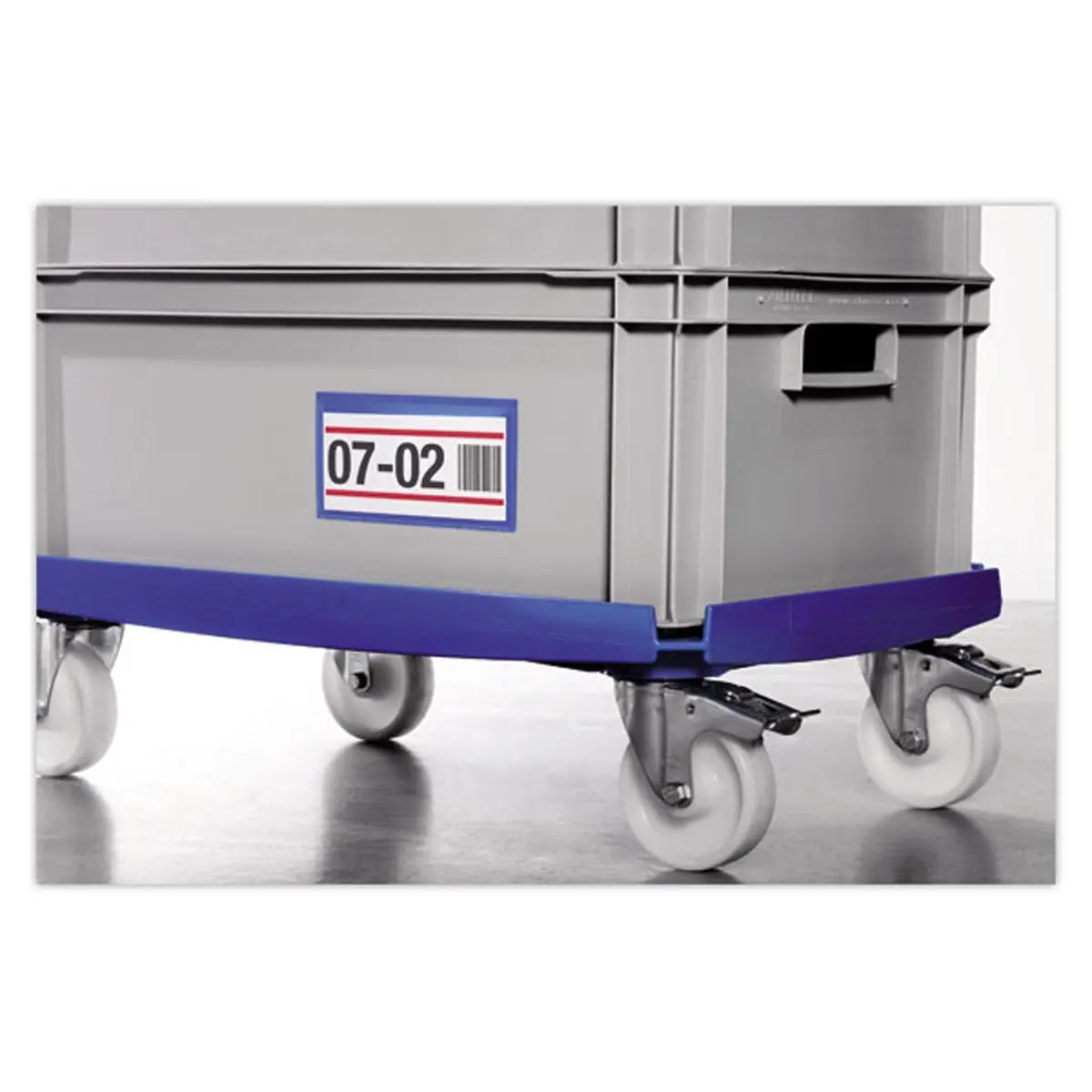 50 Pochettes porte-étiquettes - 150 x 67 mm - 2 bandes adhésives permanentes - Bleu - DURABLE