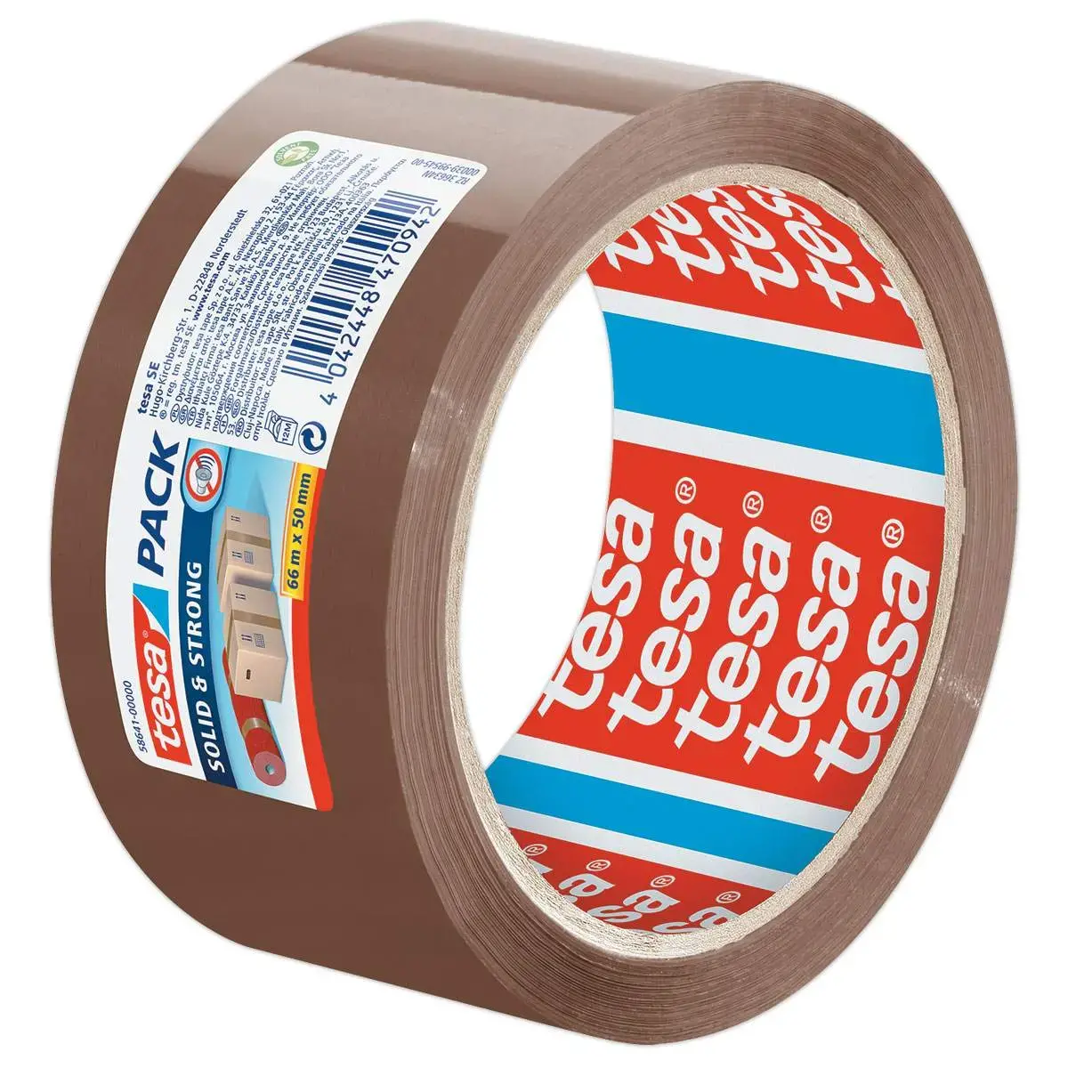 Rouleau d'adhésif PP havane Solidstrong - 66m x 50mm - Tesa