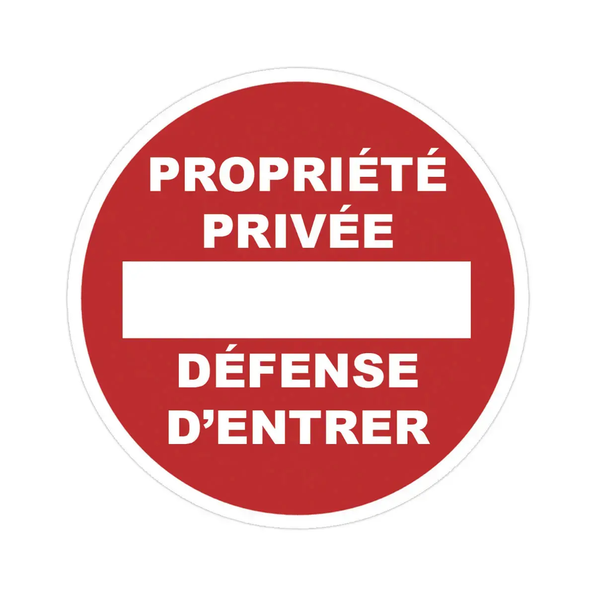 Panneau PVC rond adhésif ø 280mm Propriété privée