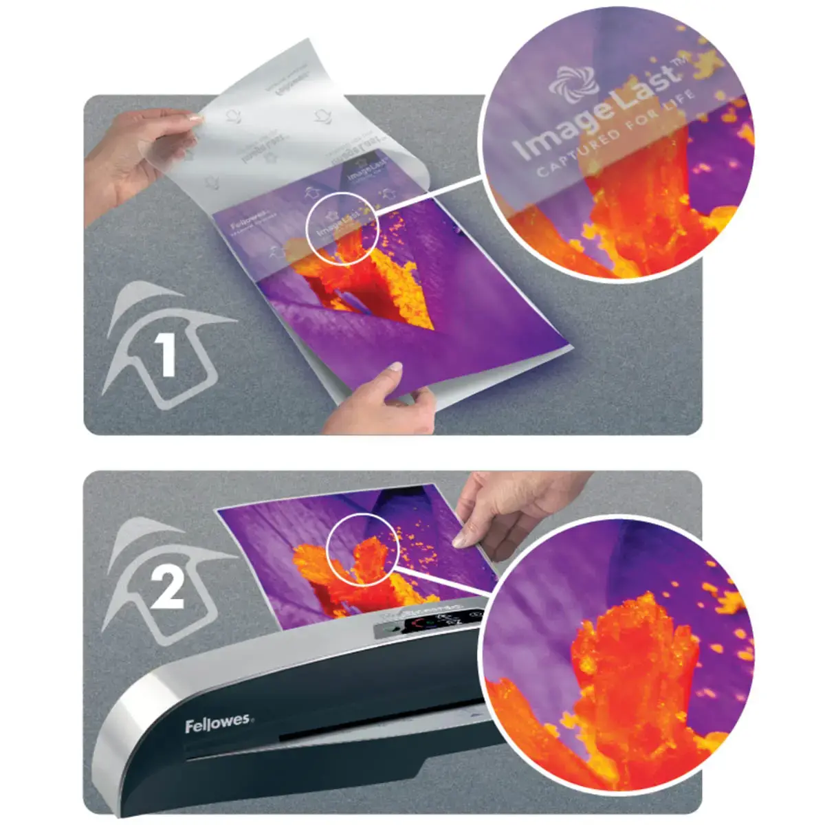 100 Pochettes de plastification ImageLast brillantes - A4 - 125µ - Fellowes