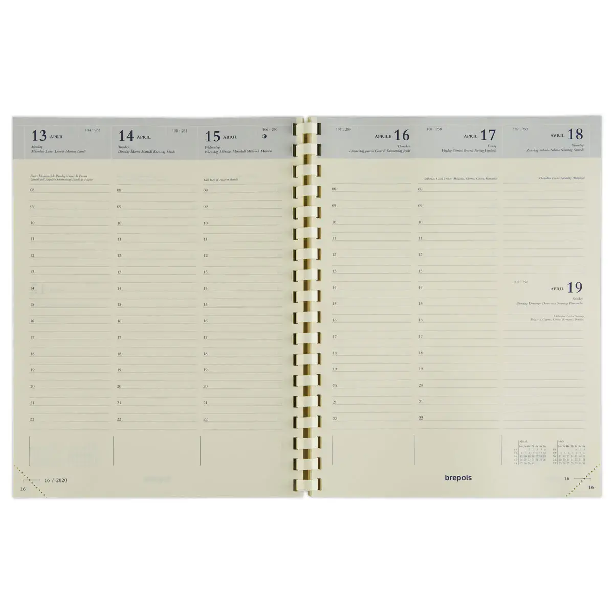 Agenda semainier  Timing - 17,1x22 cm - Assortis - Janvier &agrave; d&eacute;cembre - BREPOLS 