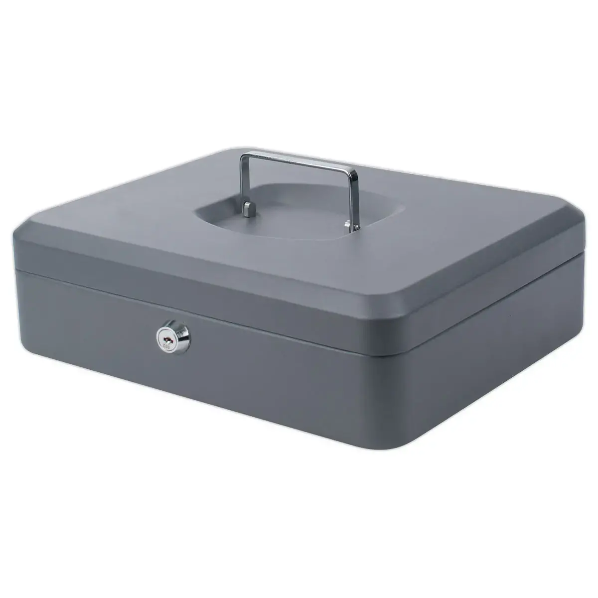Caissette à monnaie avec serrure cylindrique 30cm gris