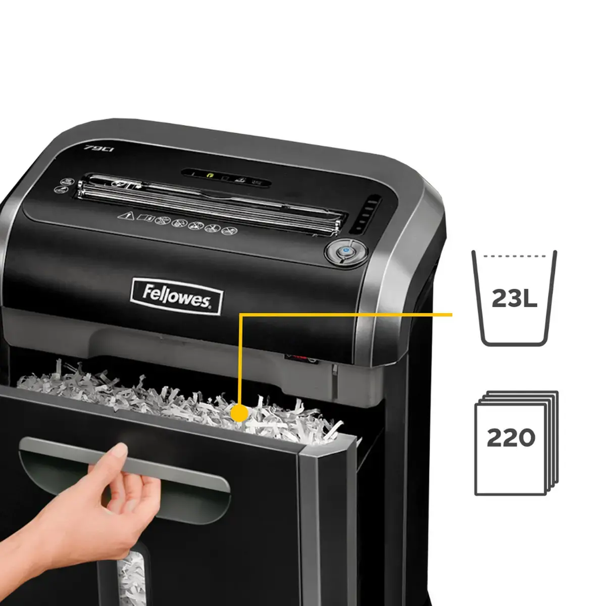 Destructeur Powershred 79Ci - Coupe crois&eacute;e - 16 feuilles - Fellowes 