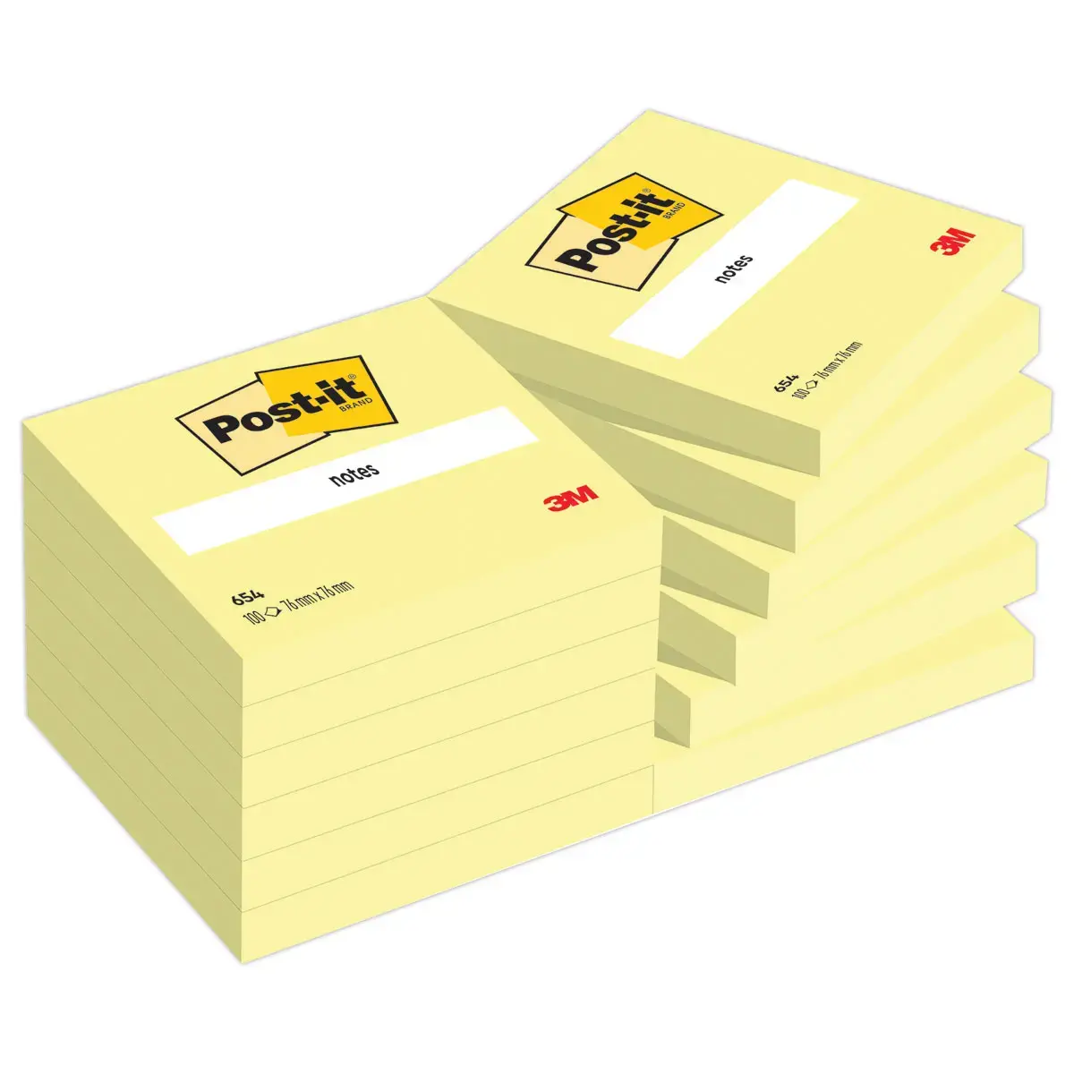 Notes repositionnables - 76 x 76 mm - Jaune pastel - POST-IT 