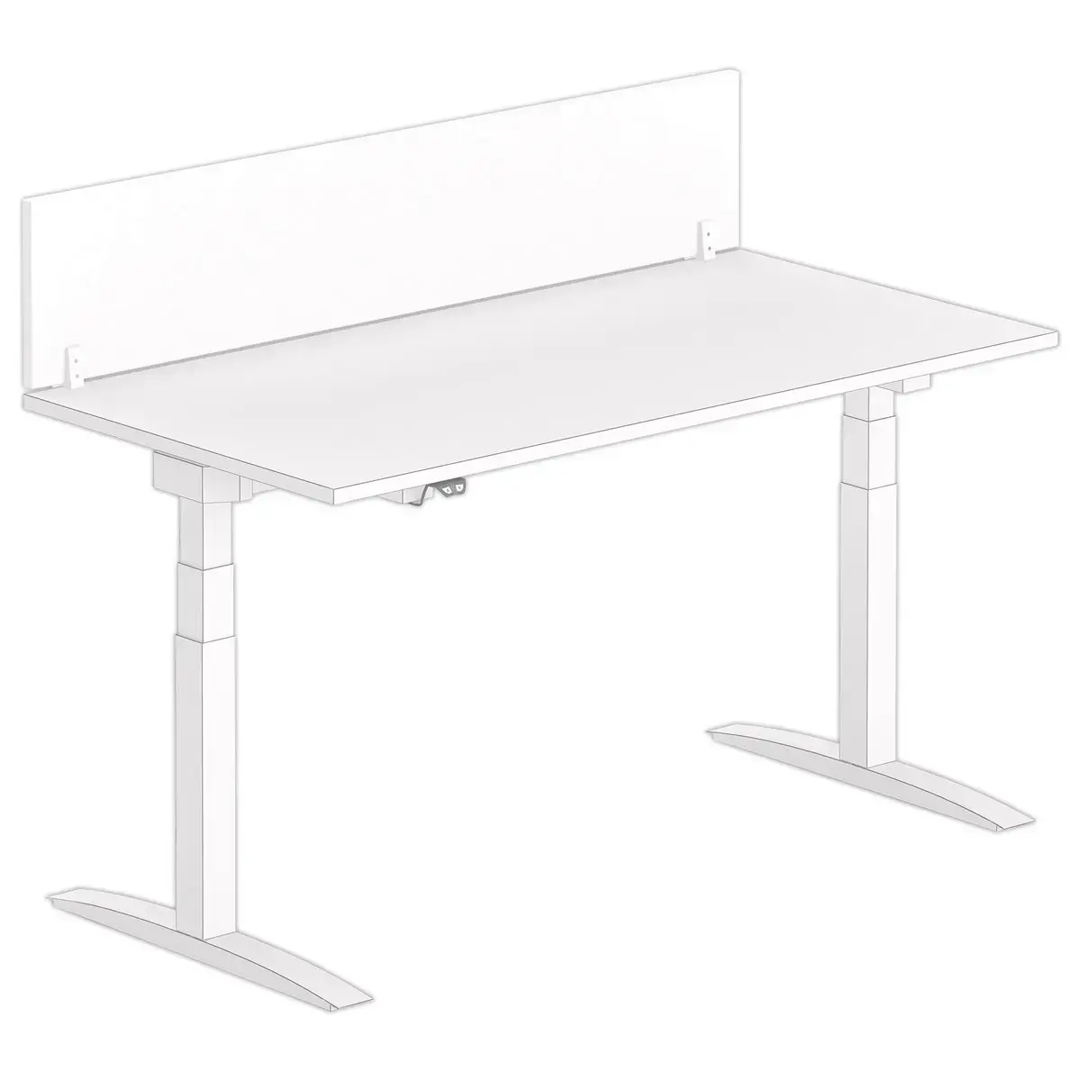Cloisonnette pour bureau L 160 blanc/blanc