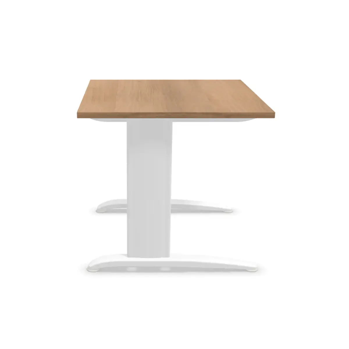 Table 80 x 80 noyer - pieds blanc 