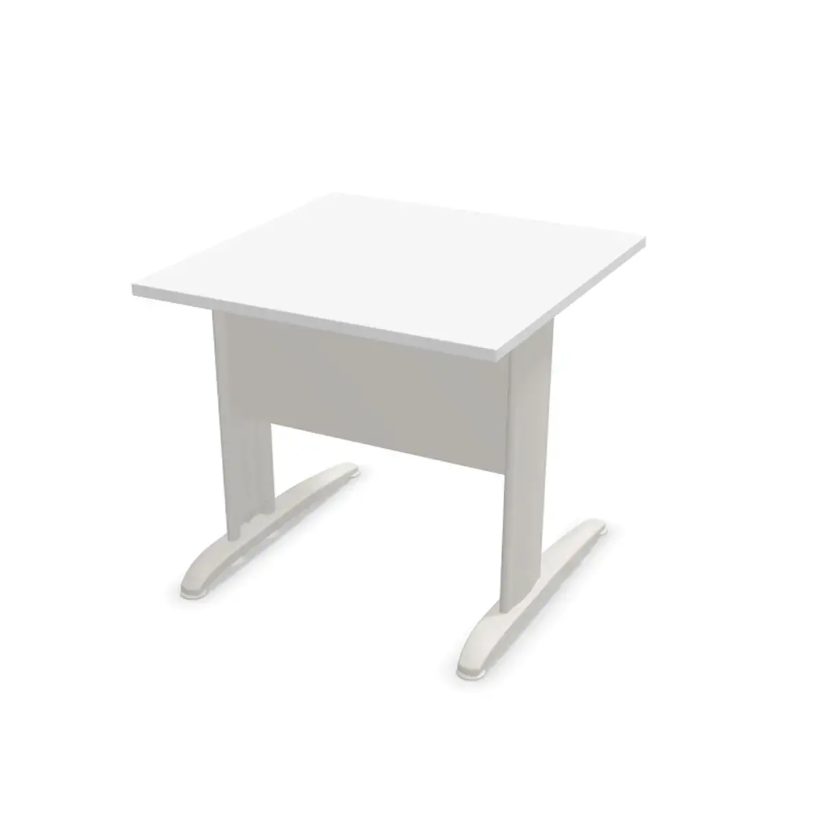Table 80 x 80 blanc - pieds aluminium
