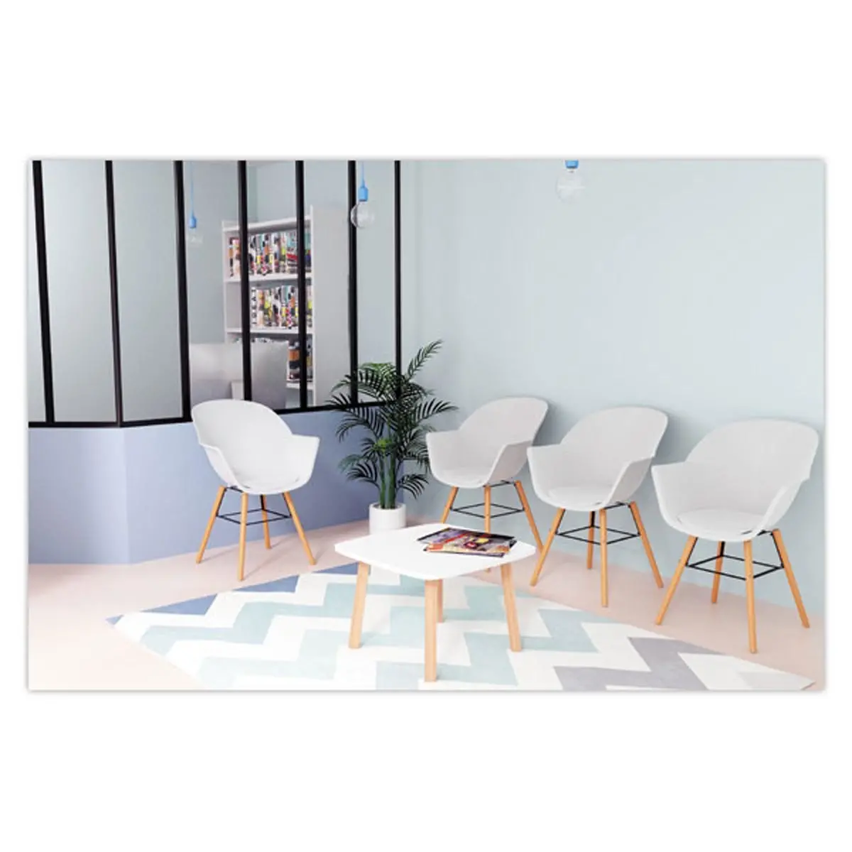 2 Fauteuils WISEMAN pied hêtre assise noire