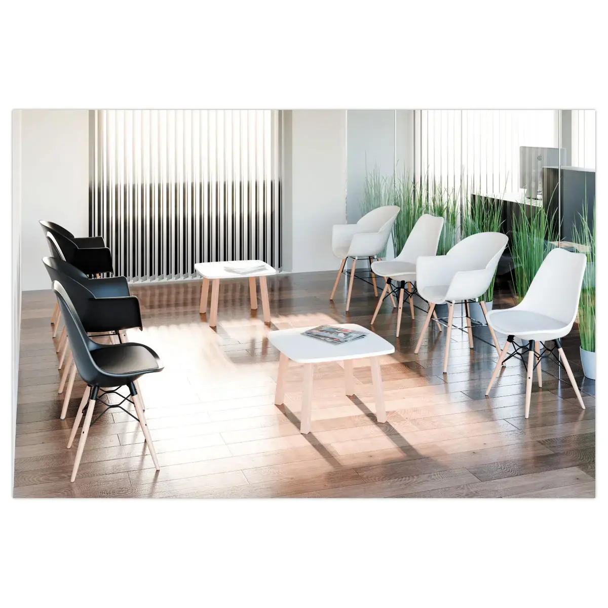 2 Fauteuils WISEMAN pied hêtre assise noire