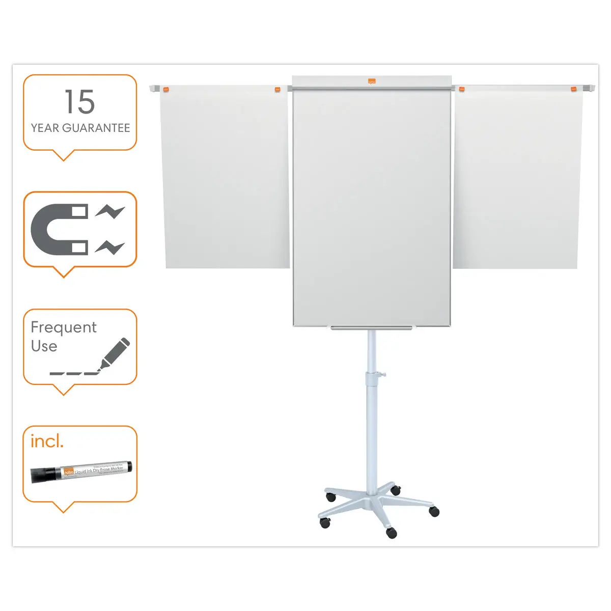 Chevalet mobile magn&eacute;tique et extensible - 70 x 200 cm - NOBO 