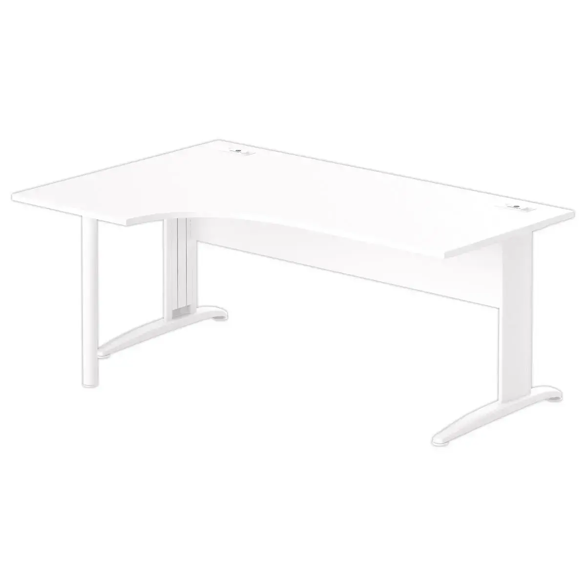 Bureau BUENOS AIRES compact retour &agrave; blanc/blanc, L180 