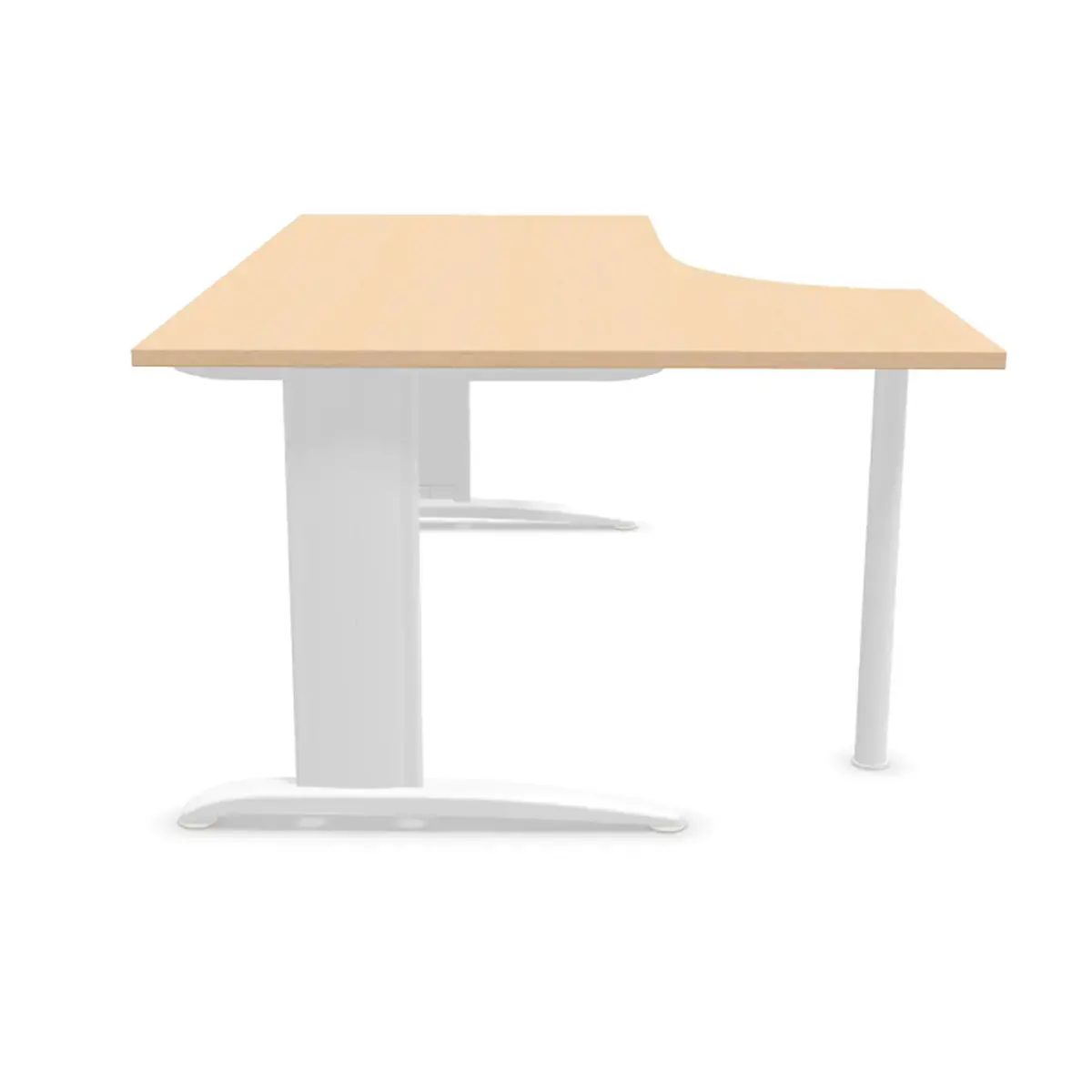 Bureau BUENOS AIRES compact retour &agrave; gauche h&ecirc;tre/blanc, L180 