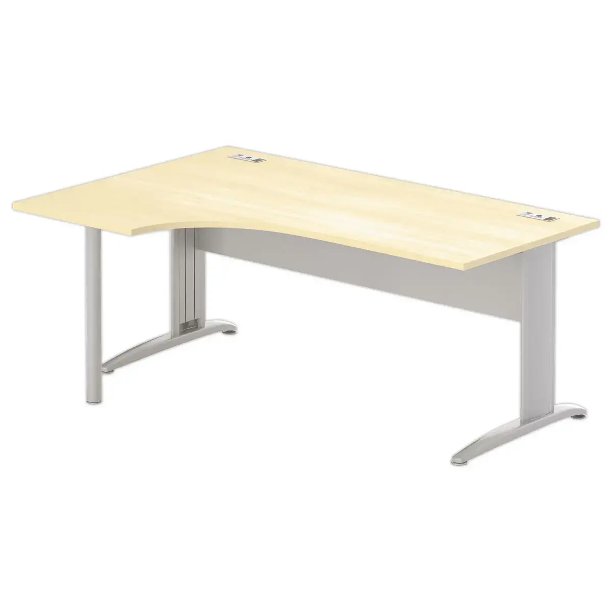Bureau BUENOS AIRES compact retour à gauche hêtre/alu, L180