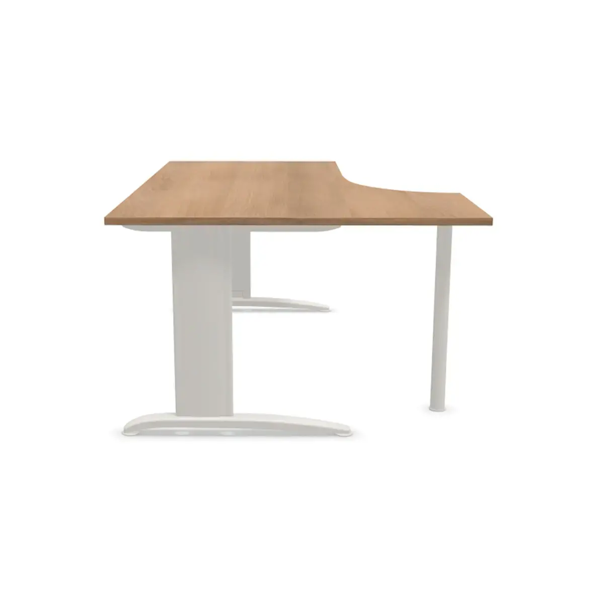 Bureau BUENOS AIRES compact retour &agrave; gauche noyer/alu, L180 