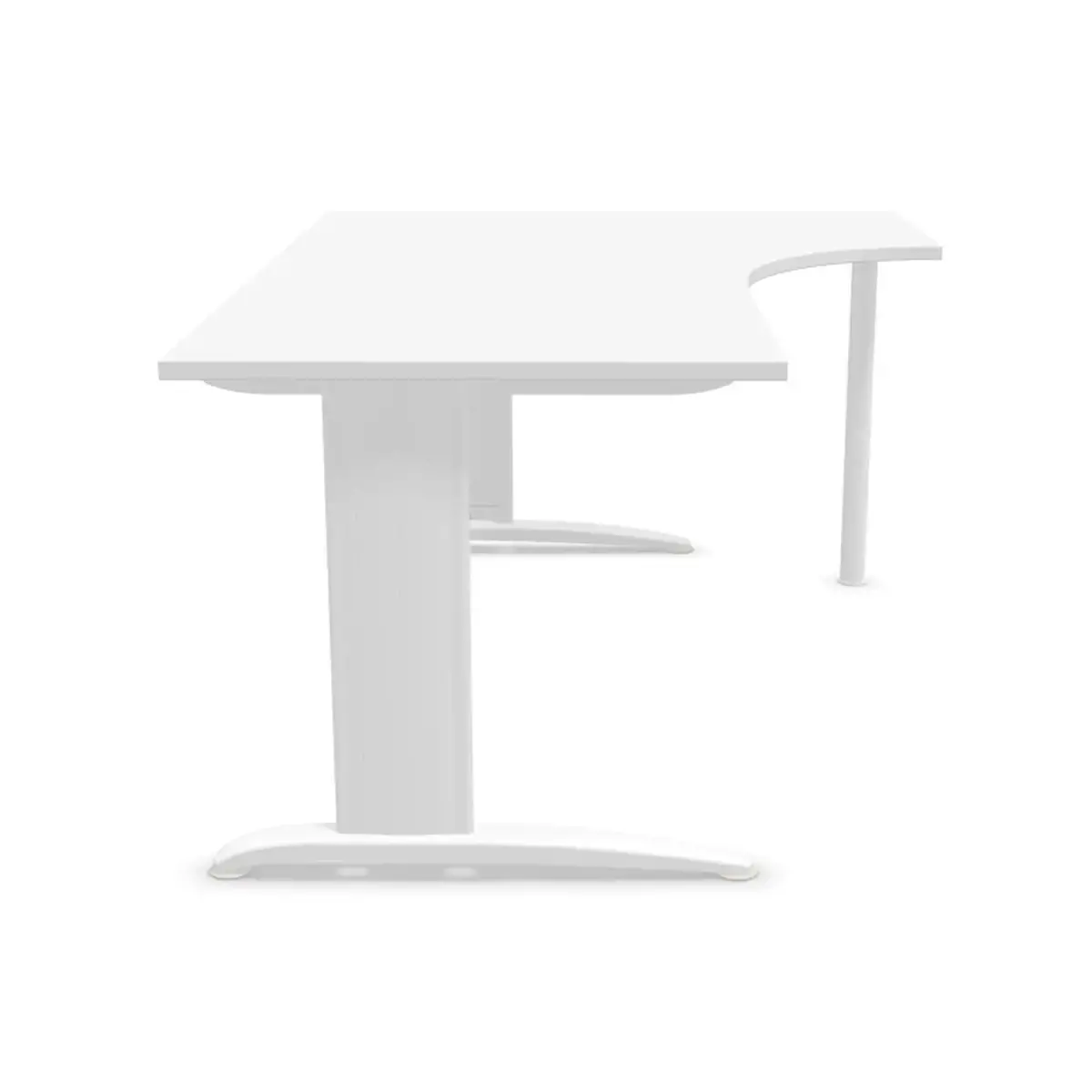 Bureau BUENOS AIRES compact retour à droite blanc/blanc, L180