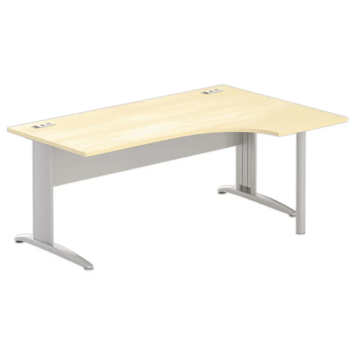 Bureau BUENOS AIRES compact retour à droite hêtre/alu, L180
