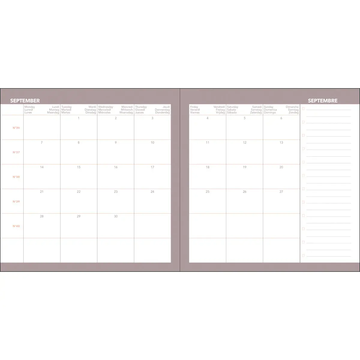Agenda semainier AFFAIRES COLOR ML Ella - 10x15 cm - Beige - D&eacute;cembre &agrave; d&eacute;cembre - QUO VADIS 