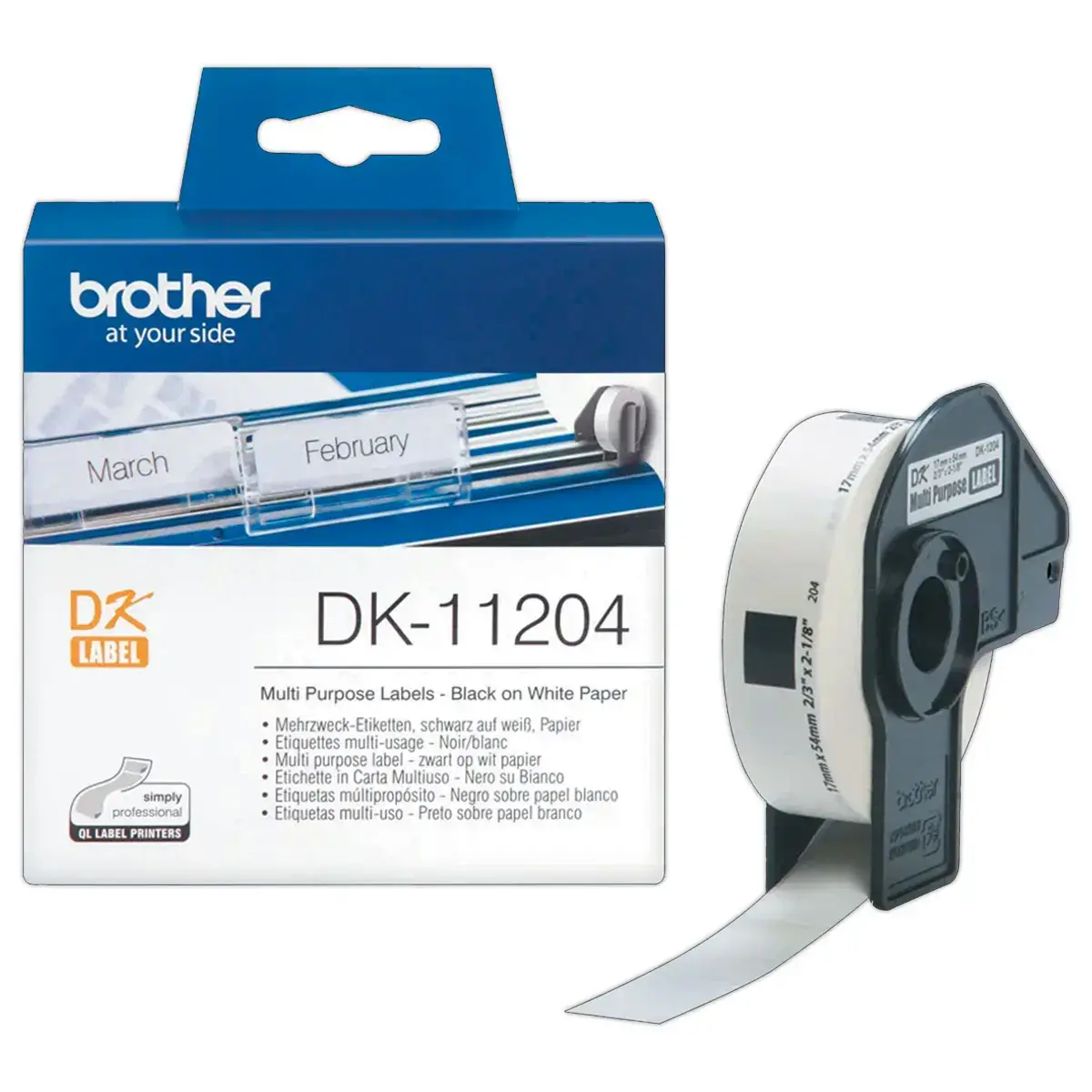 Rouleau d'étiquettes QL BROTHER 17x54mm 400 étiquettes DK11204