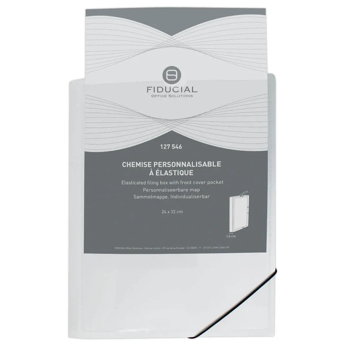 Chemises à élastiques en polypropylène - Personnalisable - Blanc