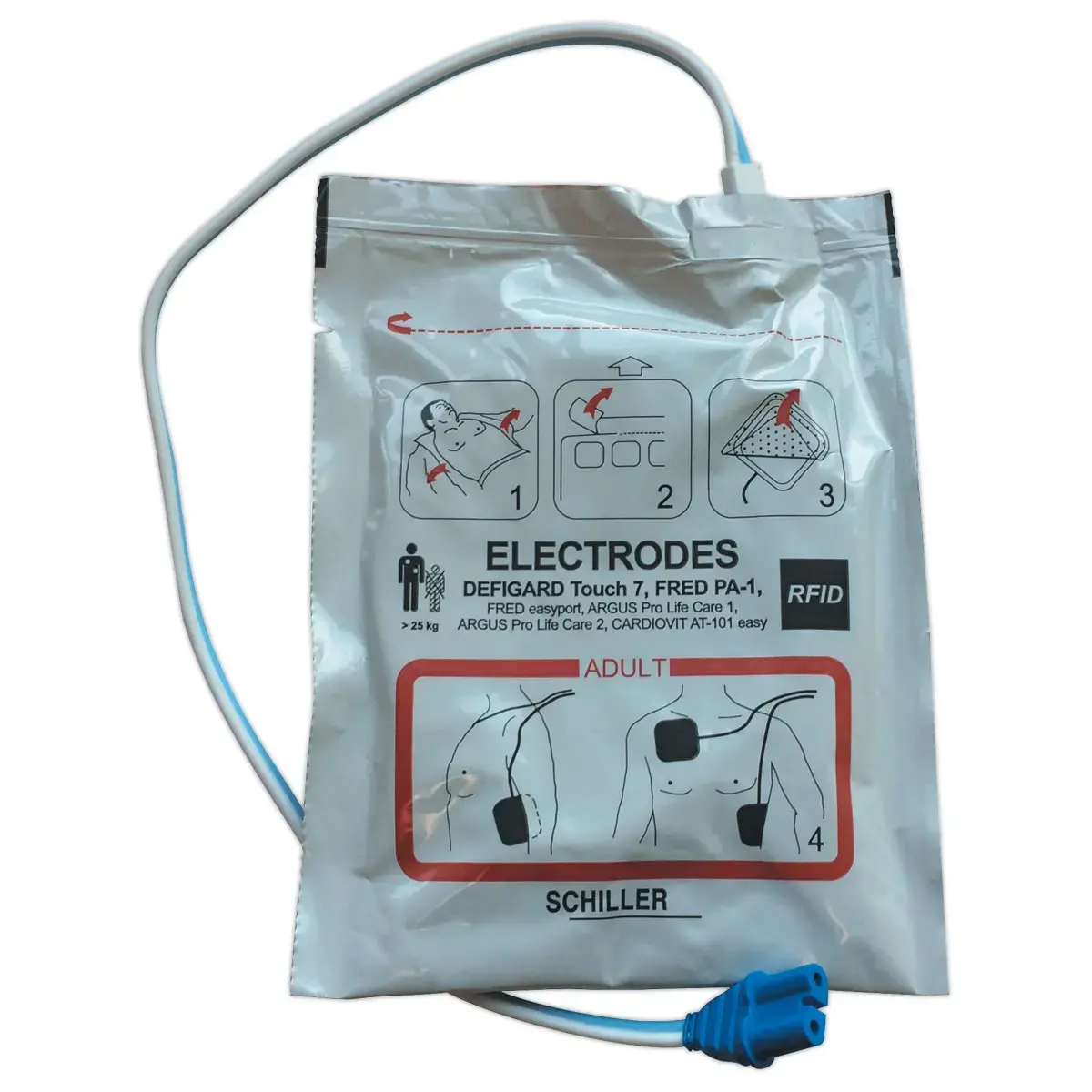 Paire Électrodes adultes pour défibrillateur- FRED PA1