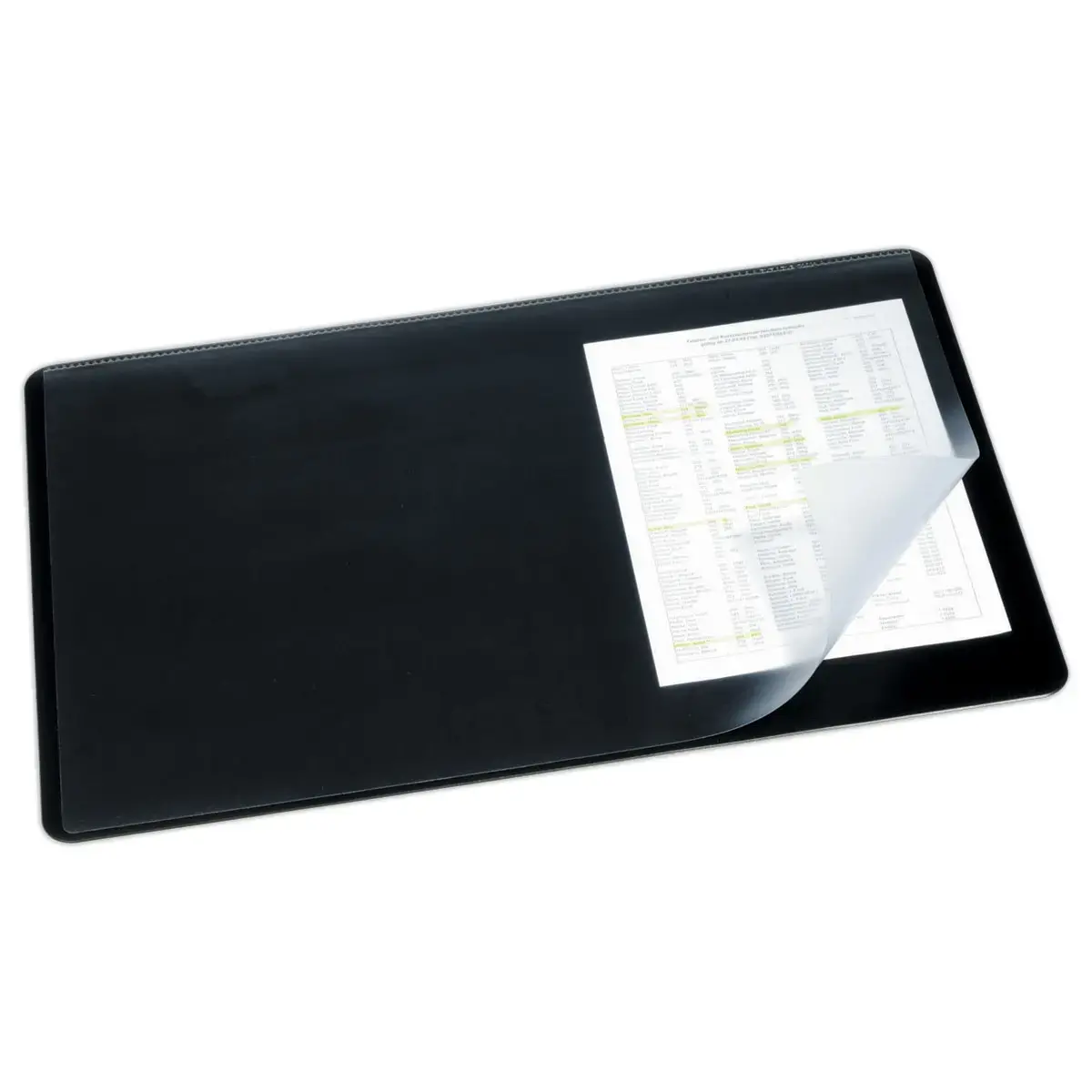 Sous-mains – 53 x 40 cm – Fond noir et surface transparente – Durable
