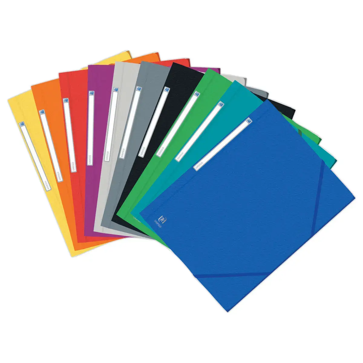 10 Chemises color&eacute;es assorties &agrave; &eacute;lastiques Eurofolio - Oxford 