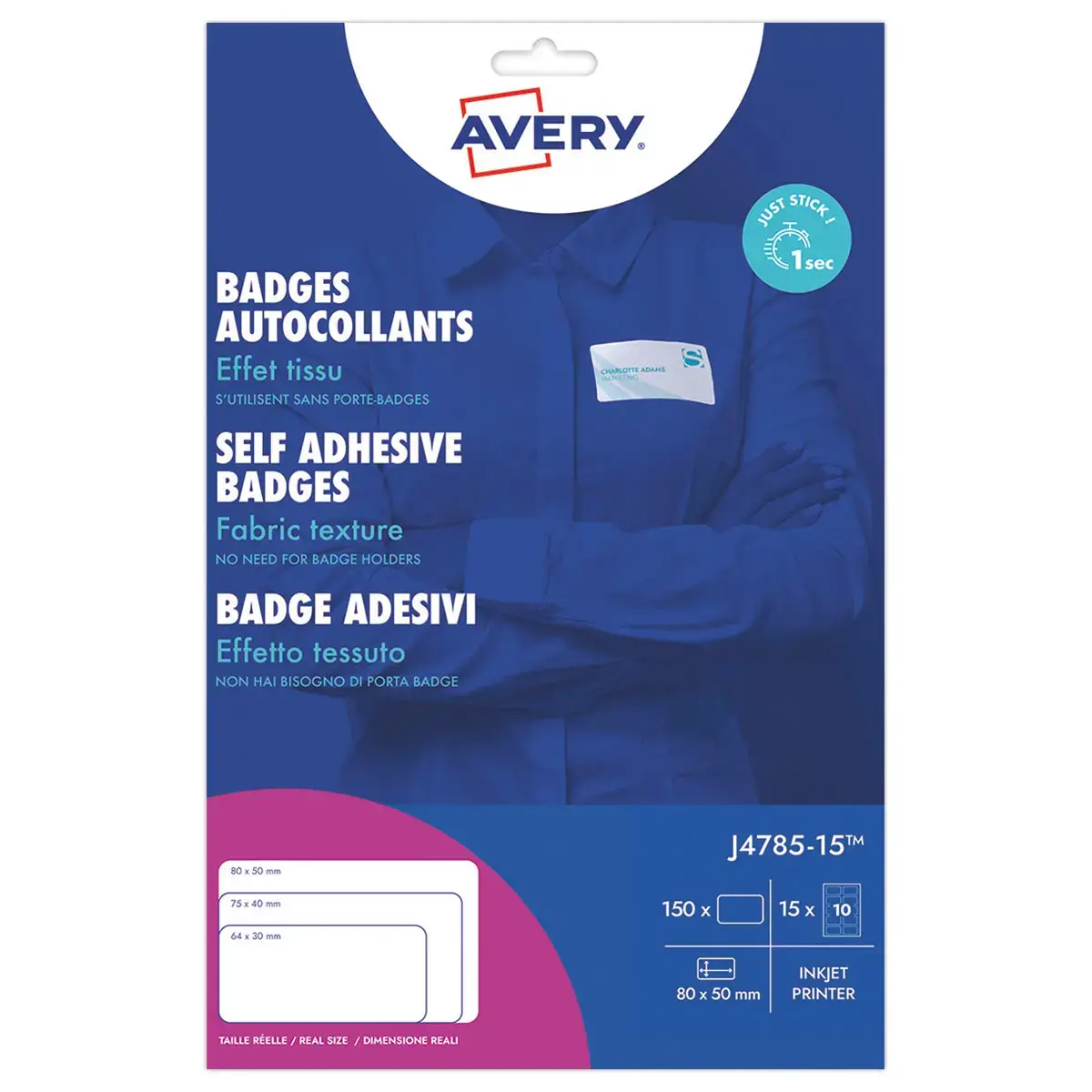 150 Badges adhésifs personnalisables - 8 x 5 cm - AVERY
