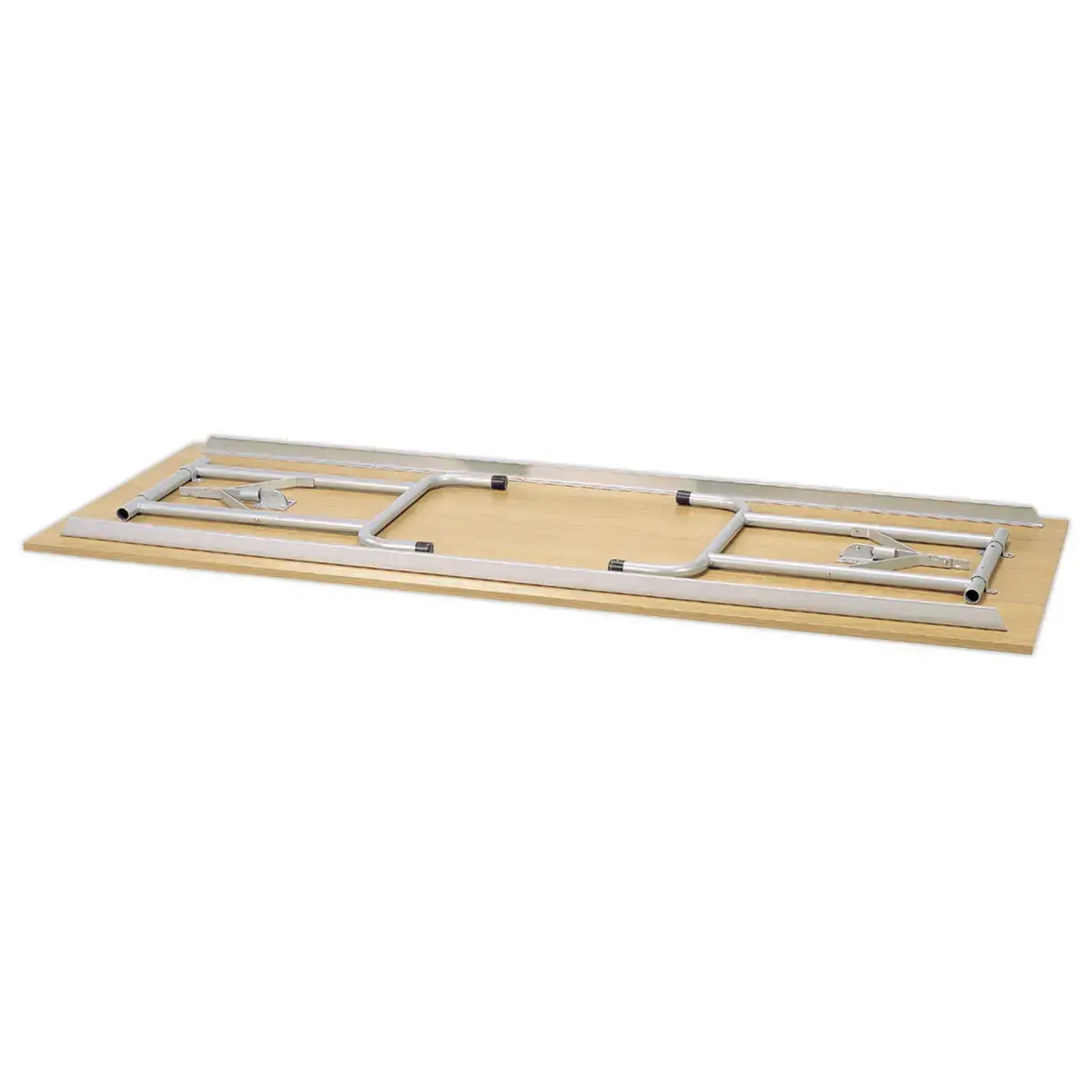 Table pliante Rico &ndash; 120 x 80 cm &ndash; H&ecirc;tre naturel et pieds aluminium 