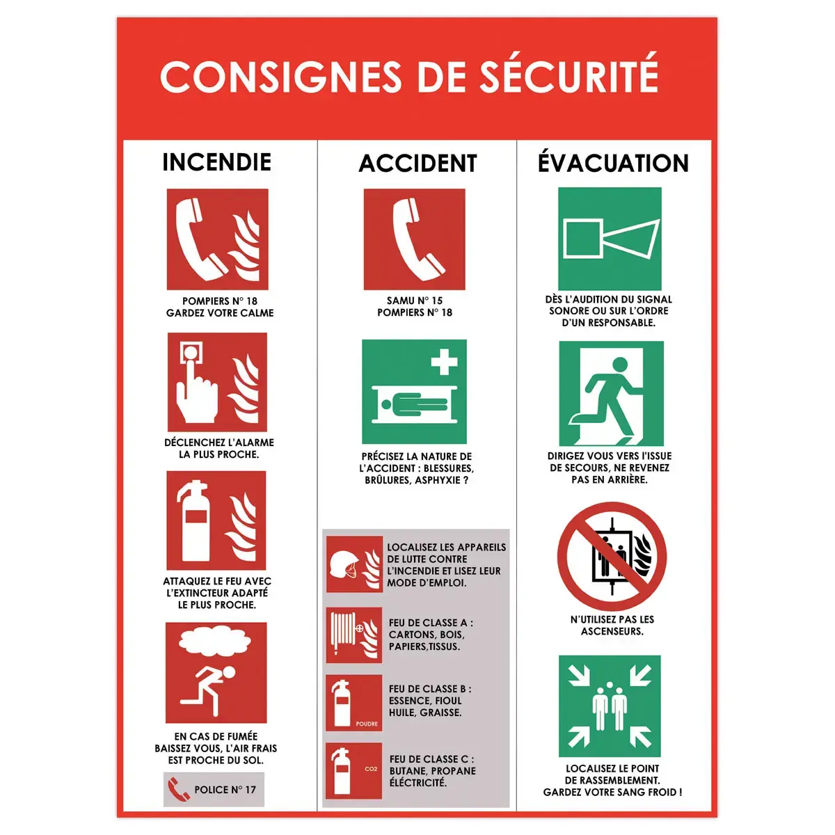 Panneau d'affichage de consignes de sécurité - VISO