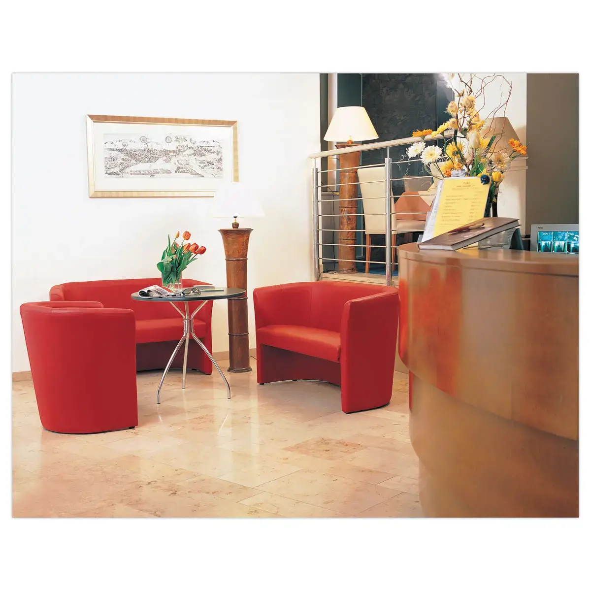Si&egrave;ge une place simili cuir rouge 