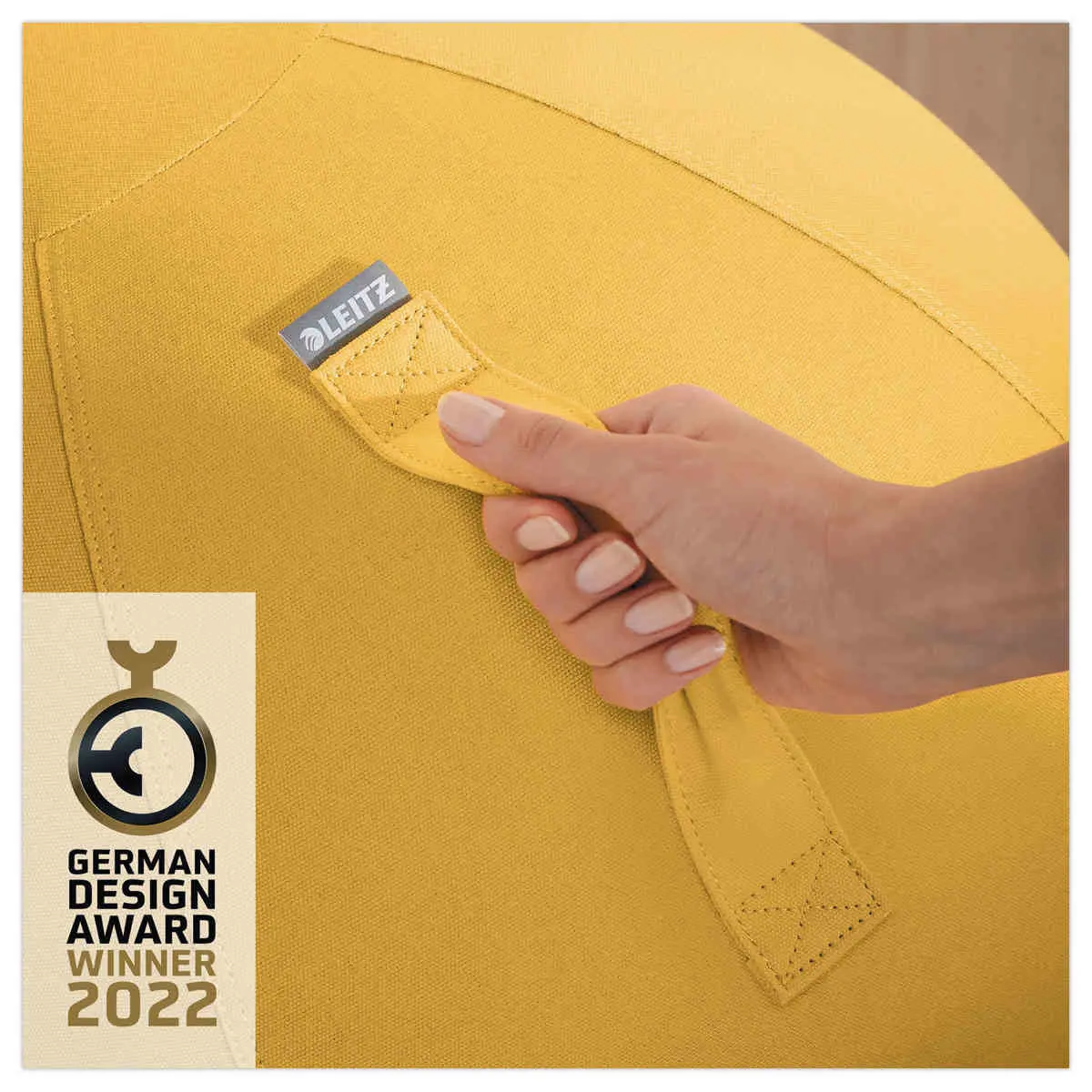 Ballon assise ergonomique Ergo Cosy Active - &Oslash;  65 cm - Jaune - Leitz 
