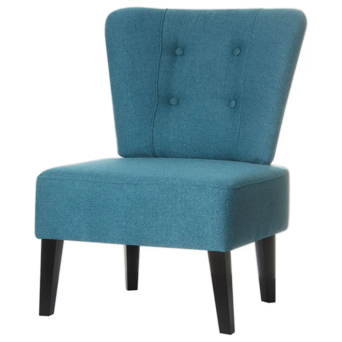 Fauteuil Brighton pieds noirs revêtement bleu