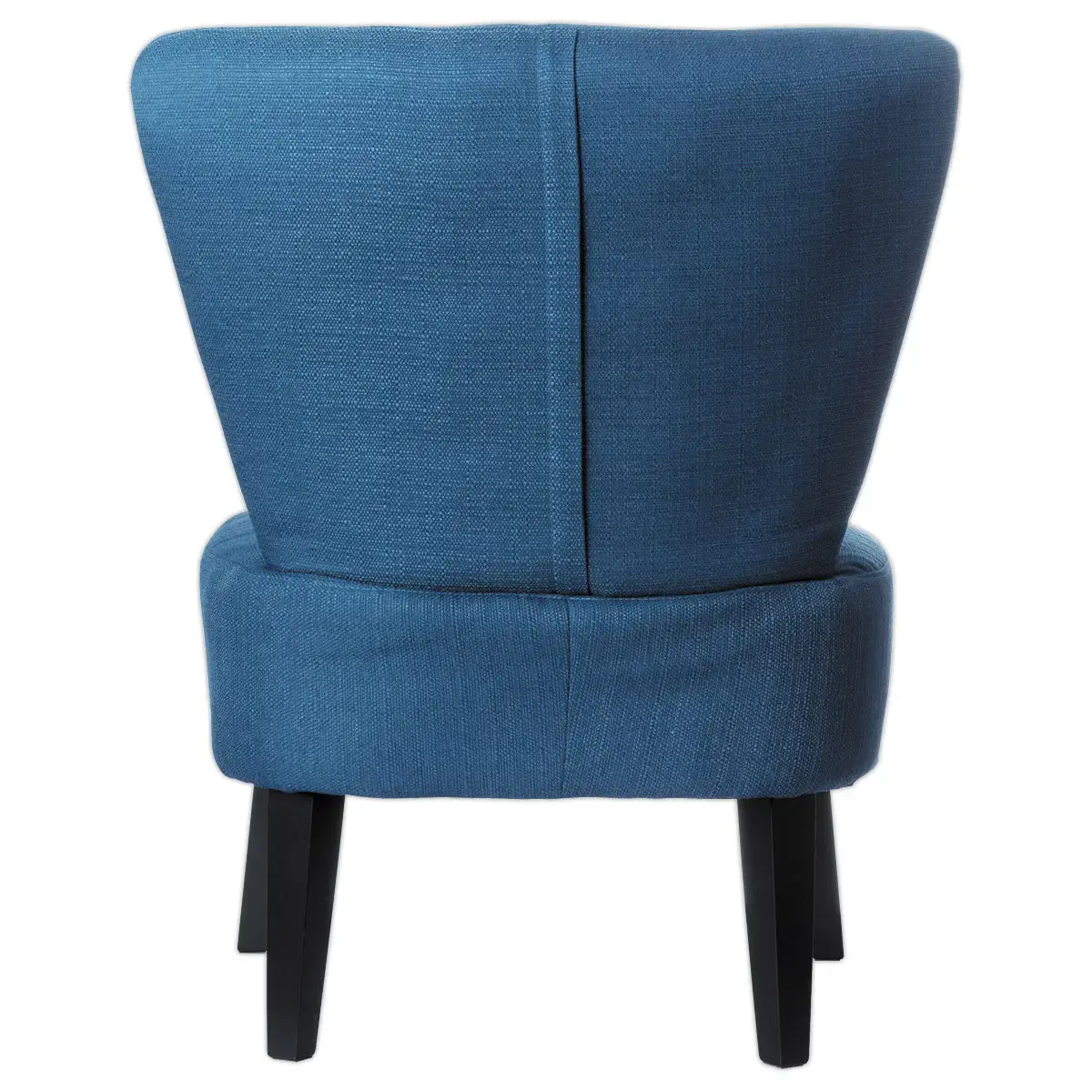 Fauteuil Brighton pieds noirs revêtement bleu monté