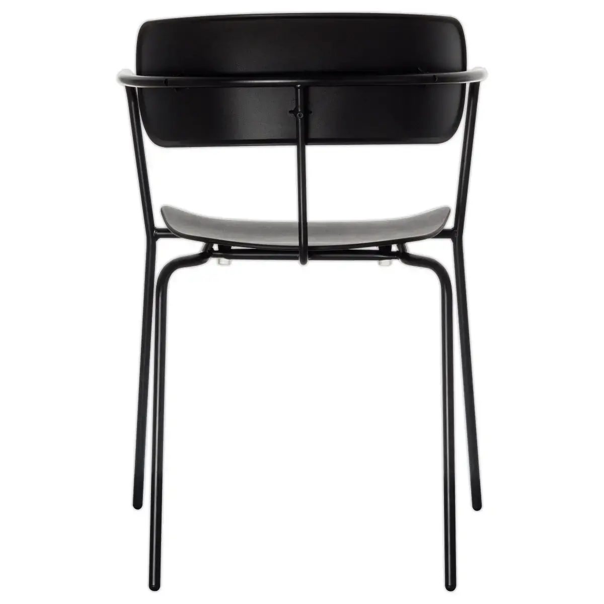 2 Chaises bistro pieds noirs assise noire mont&eacute;es 