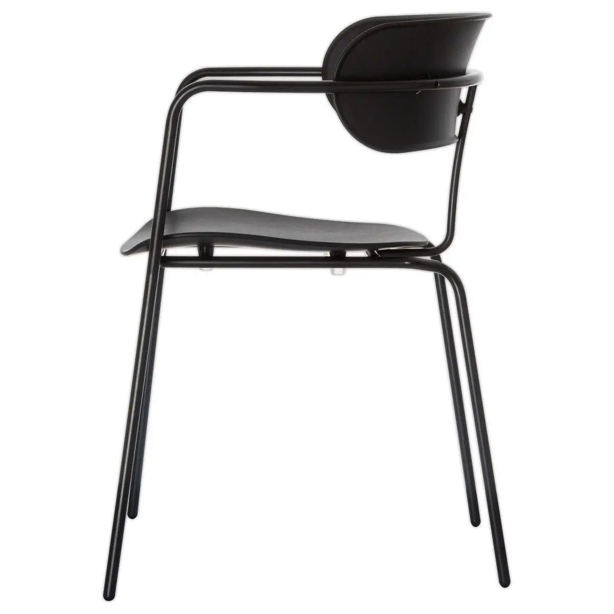 2 Chaises bistro pieds noirs assise noire mont&eacute;es 