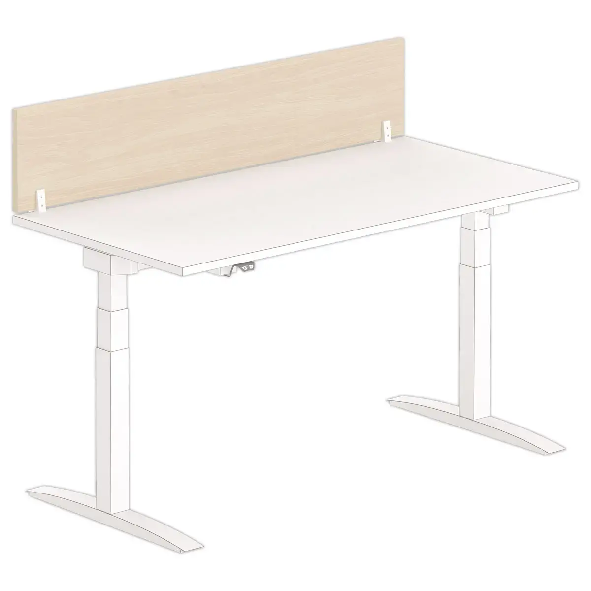 Cloisonnette pour bureau L. 160 acaciaclair/blanc