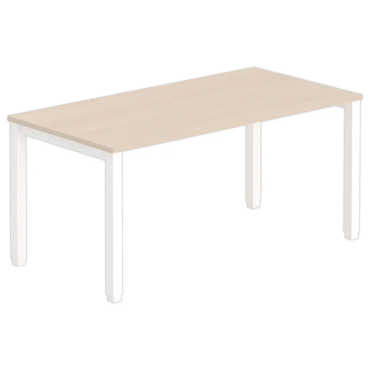 Bureau Bruxelles &ndash; 160 x 80 cm &ndash; Plateau acacia et pieds blancs - FIDUCIAL 