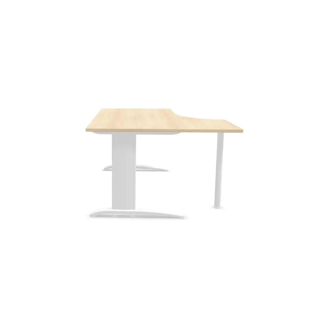 Bureau BUENOS AIRES compact retour à gauche acacia clair/blanc, L160
