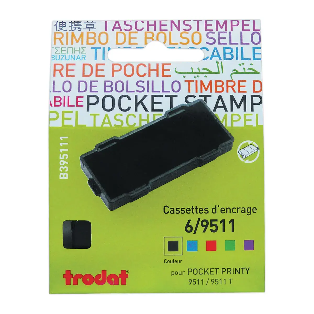 3 Encriers Trodat 6/9511 encre noire 
