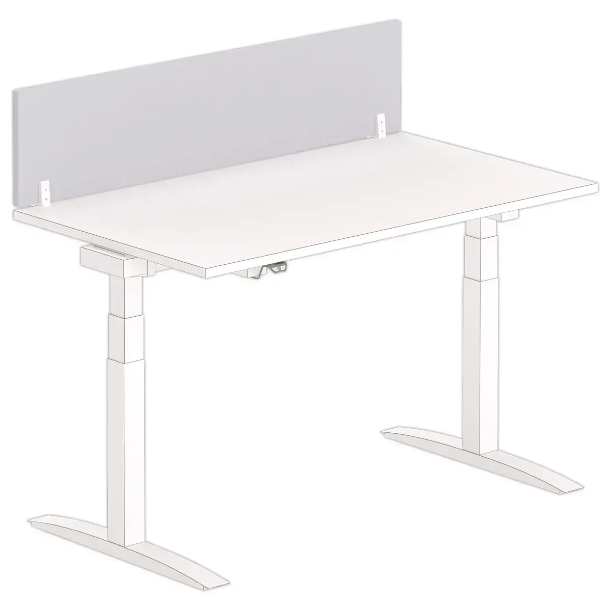 Cloisonnette pour bureau L.140 gris/blanc 