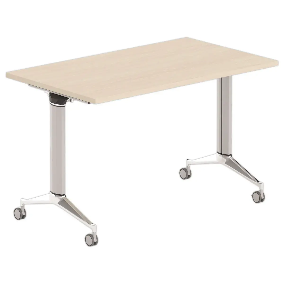 Table rabattable - 120 x 70 cm - Acacia clair et aluminium