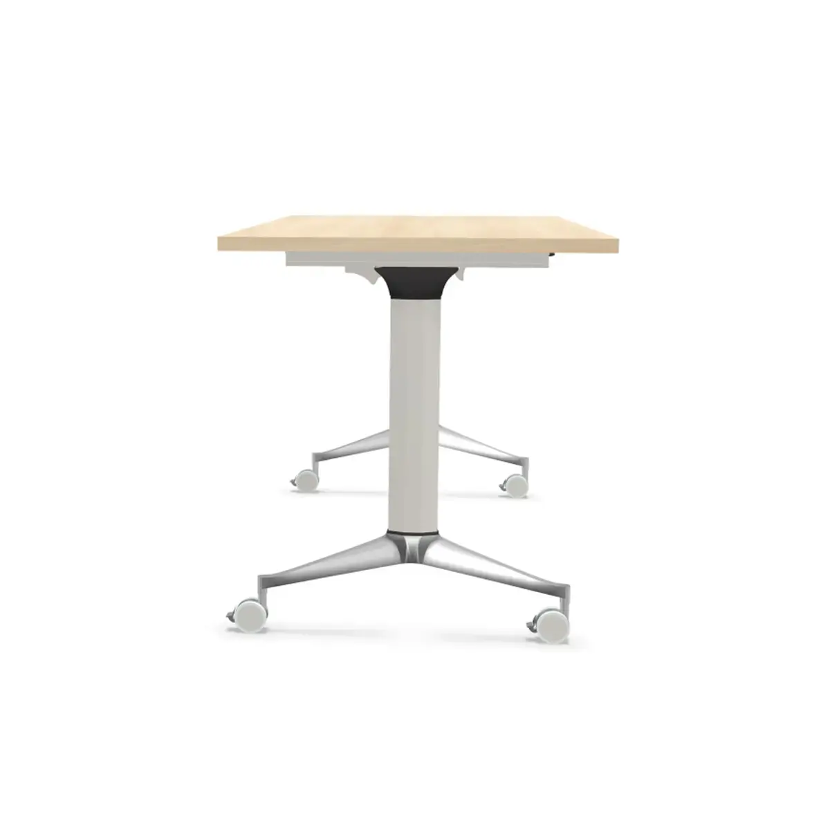 Table rabattable - 120 x 70 cm - Acacia clair et aluminium