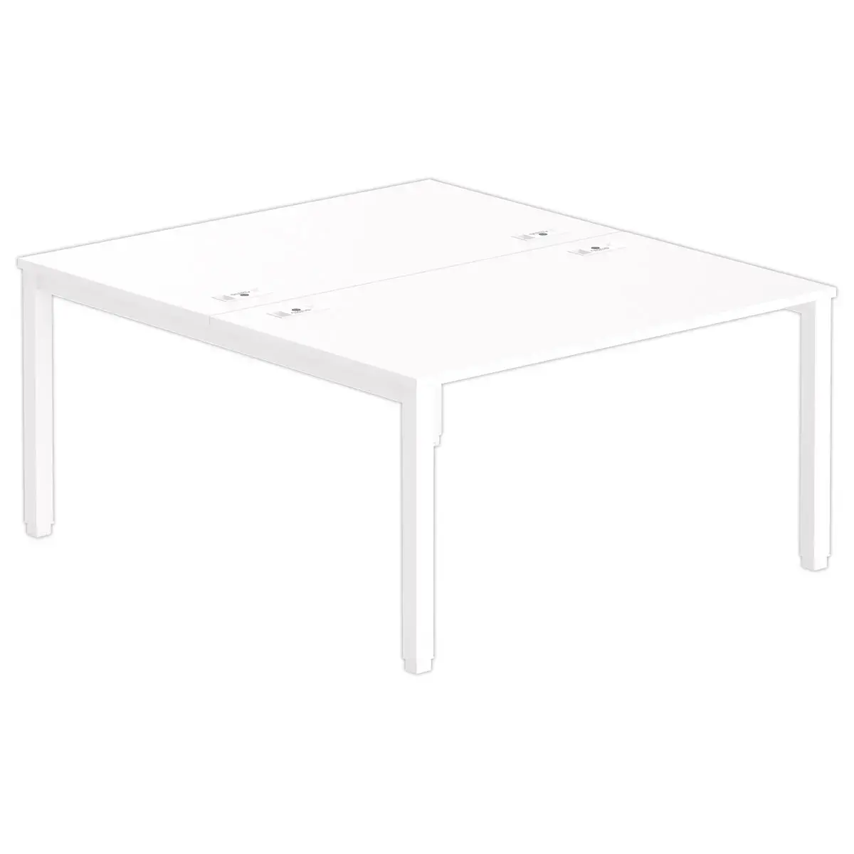 Bureau vis à vis 4 pieds 140 X 160 X 74 blanc/blanc