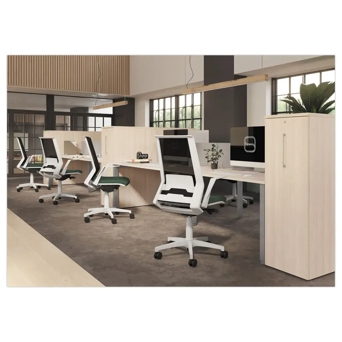 Bureau vis à vis 4 pieds 140 X 160 X 74 blanc/blanc