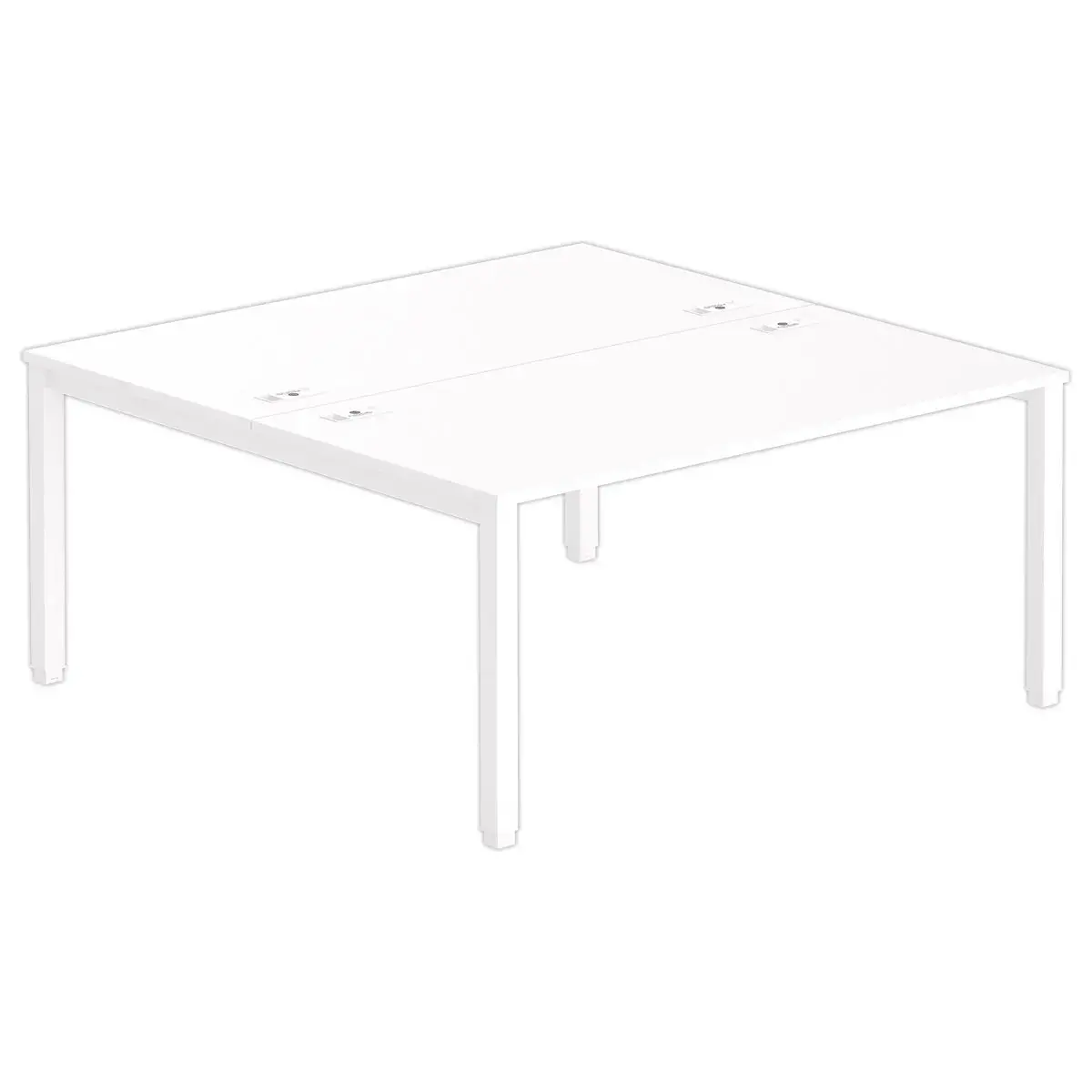 Bureau vis à vis 4 pieds 160 X 160 X 74 blanc/blanc