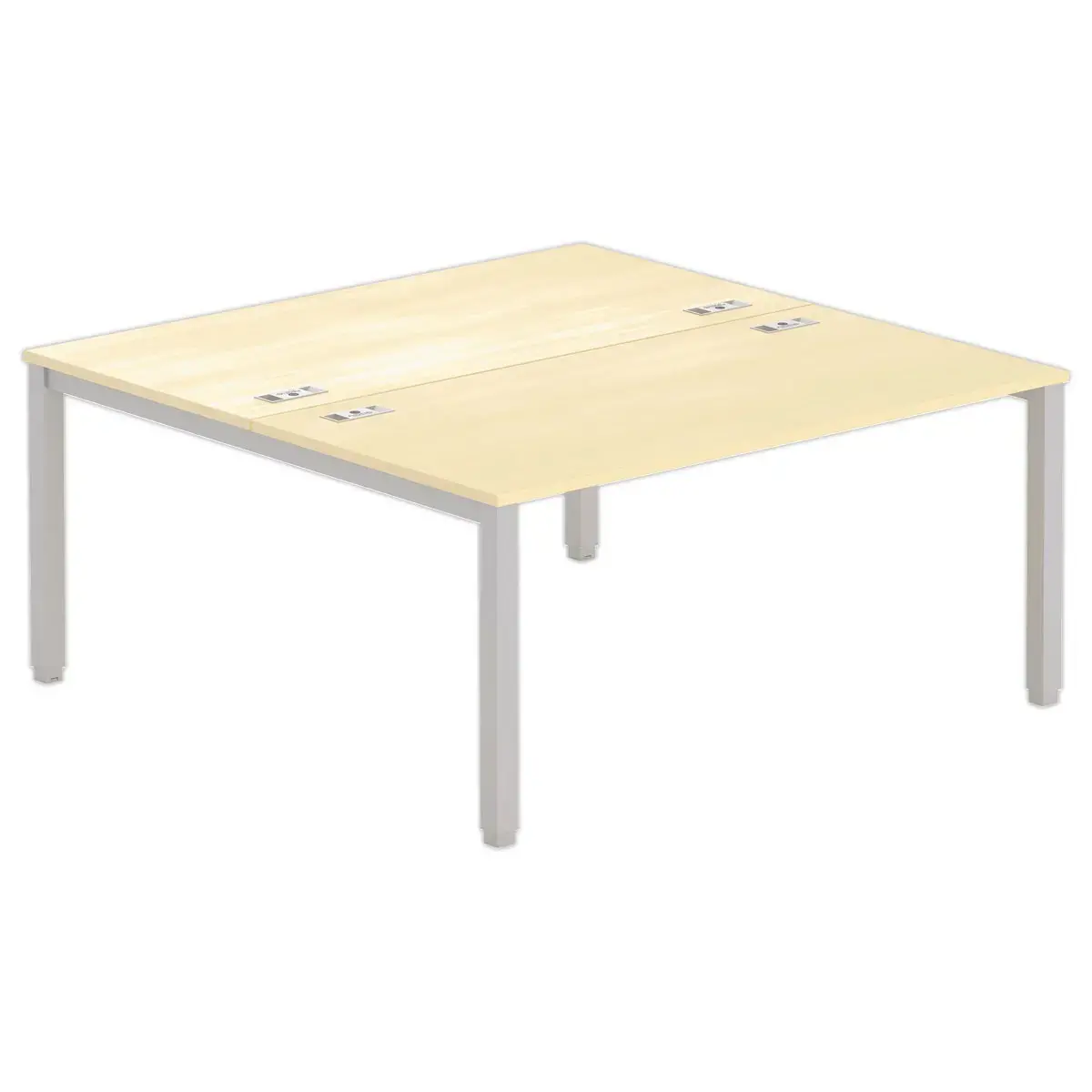 Bureau vis à vis 4 pieds 160 X 160 X 74 hêtre/alu