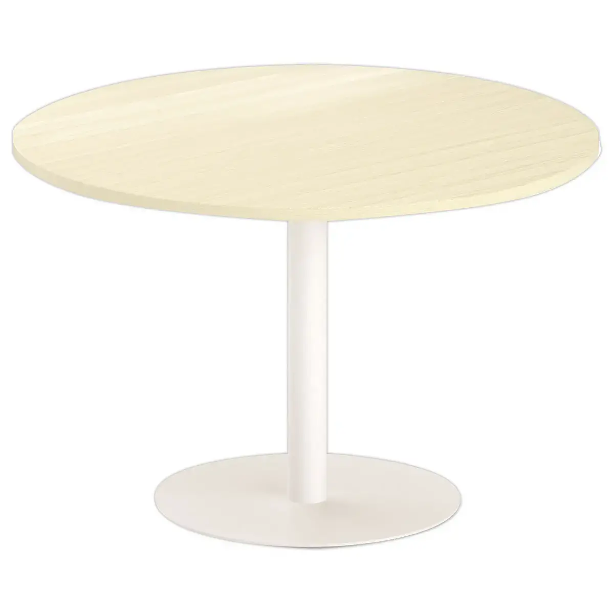 Table ronde diam 116 cm plateau acaciapied tulipe blanc pied tulipe 