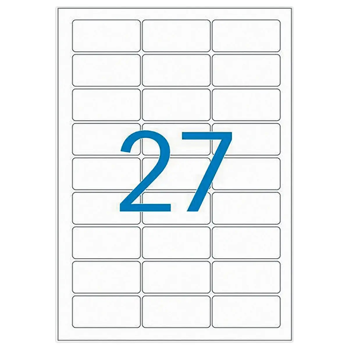 25 Planches d'étiquettes enlevables laser63,5 x29,6 mm 675 étiq/boîte